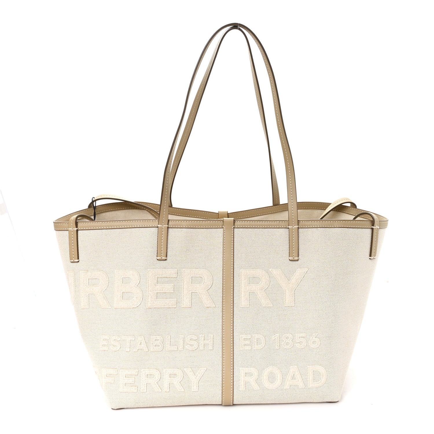 Cotton Canvas Mini Logo Horseferry Tote Bag Off White