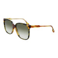 Victoria Beckham Sunglasses Square Full Rim, Blonde Havana/Green Havana Frame and Green Gradient Lens VB610SCB225