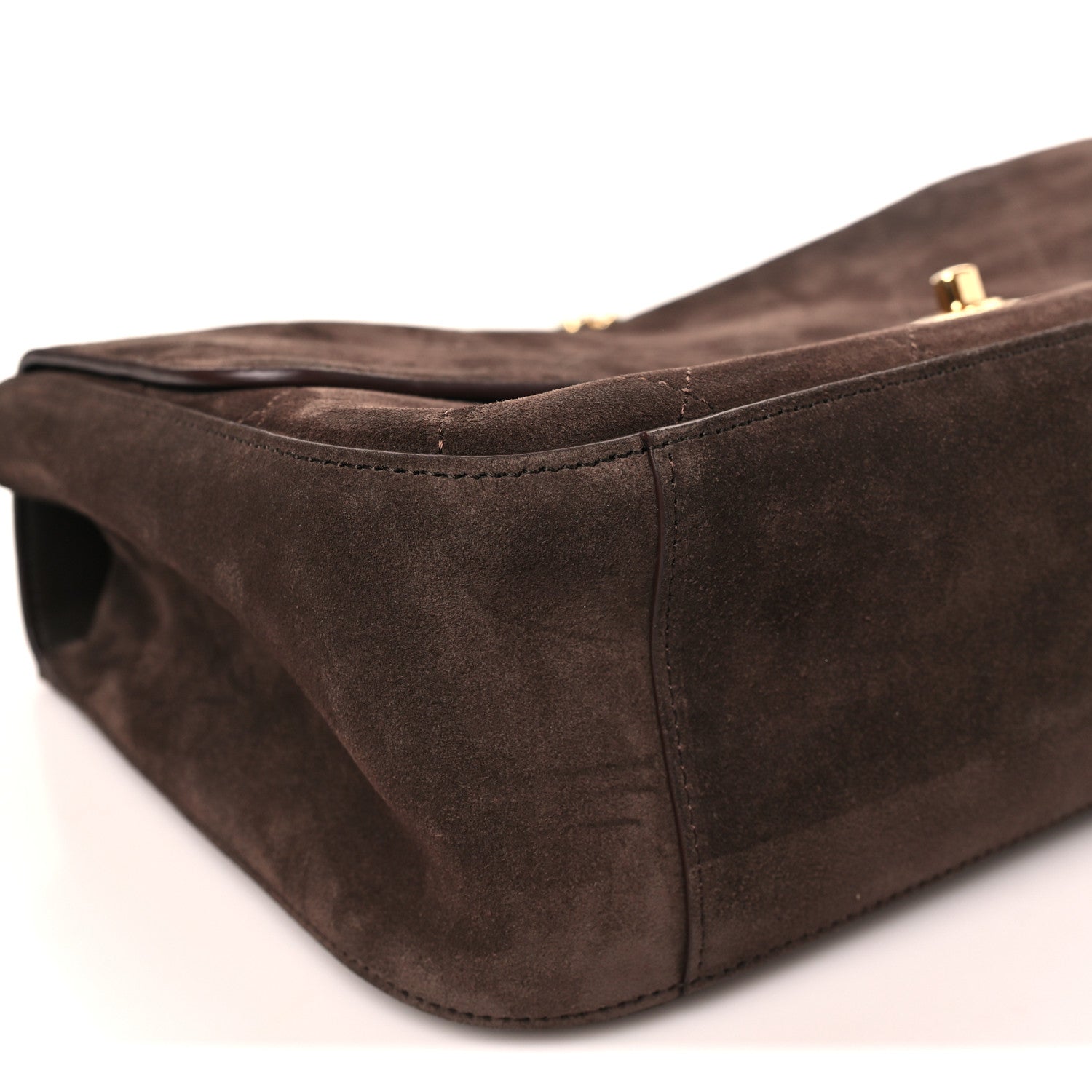 Suede Calfskin Small Souplissimo Maxi Flap Dark Brown Dark Brown