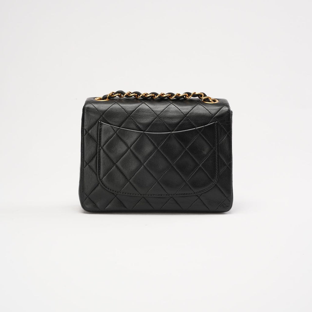 Chanel Vintage Mini Square Classic Flap Lamb Black 1996