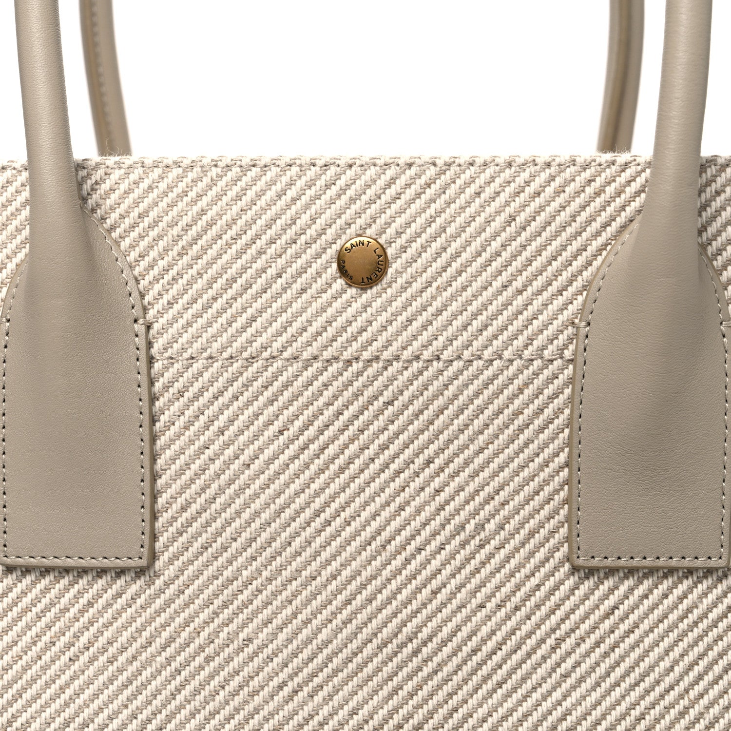 Linen Calfskin Rive Gauche Tote Beige Sea Salt