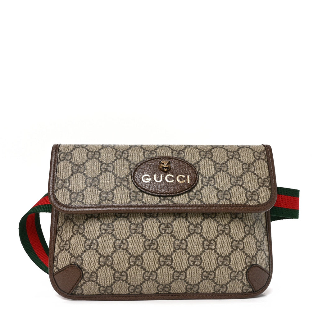 GG Supreme Monogram Neo Vintage Web Belt Bag Brown
