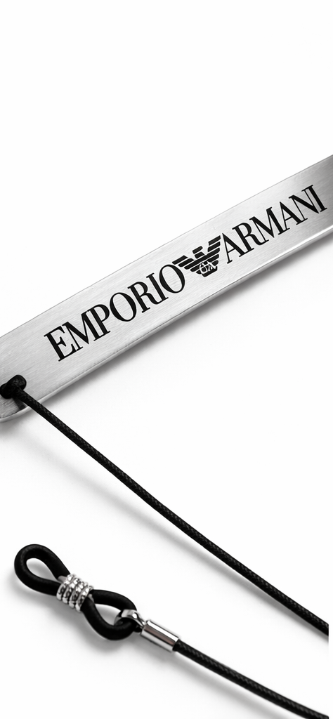 Emporio Armani Silver Rubber Eyewear Strap