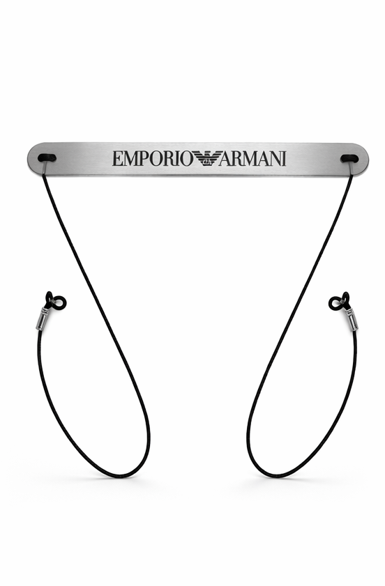 Emporio Armani Silver Rubber Eyewear Strap
