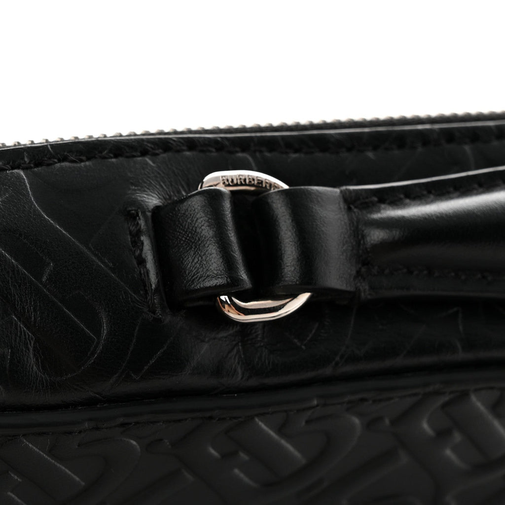 Calfskin Embossed TB Triple Stud Briefcase Black