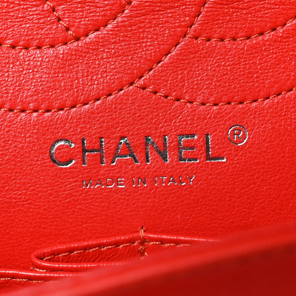 Distressed Patent Quilted 2.55 Reissue Flap Red