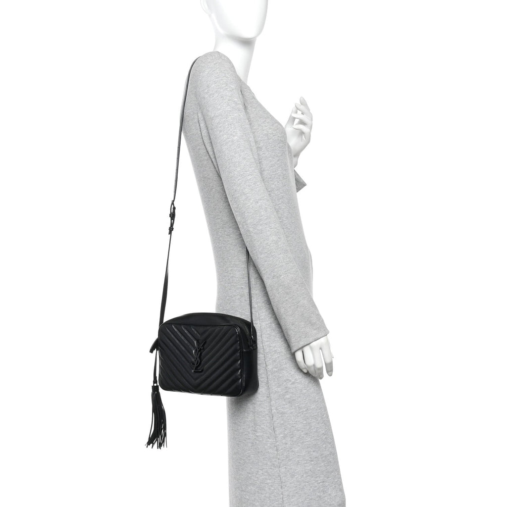Calfskin Matelasse Monogram Monochrome Lou Camera Bag Black