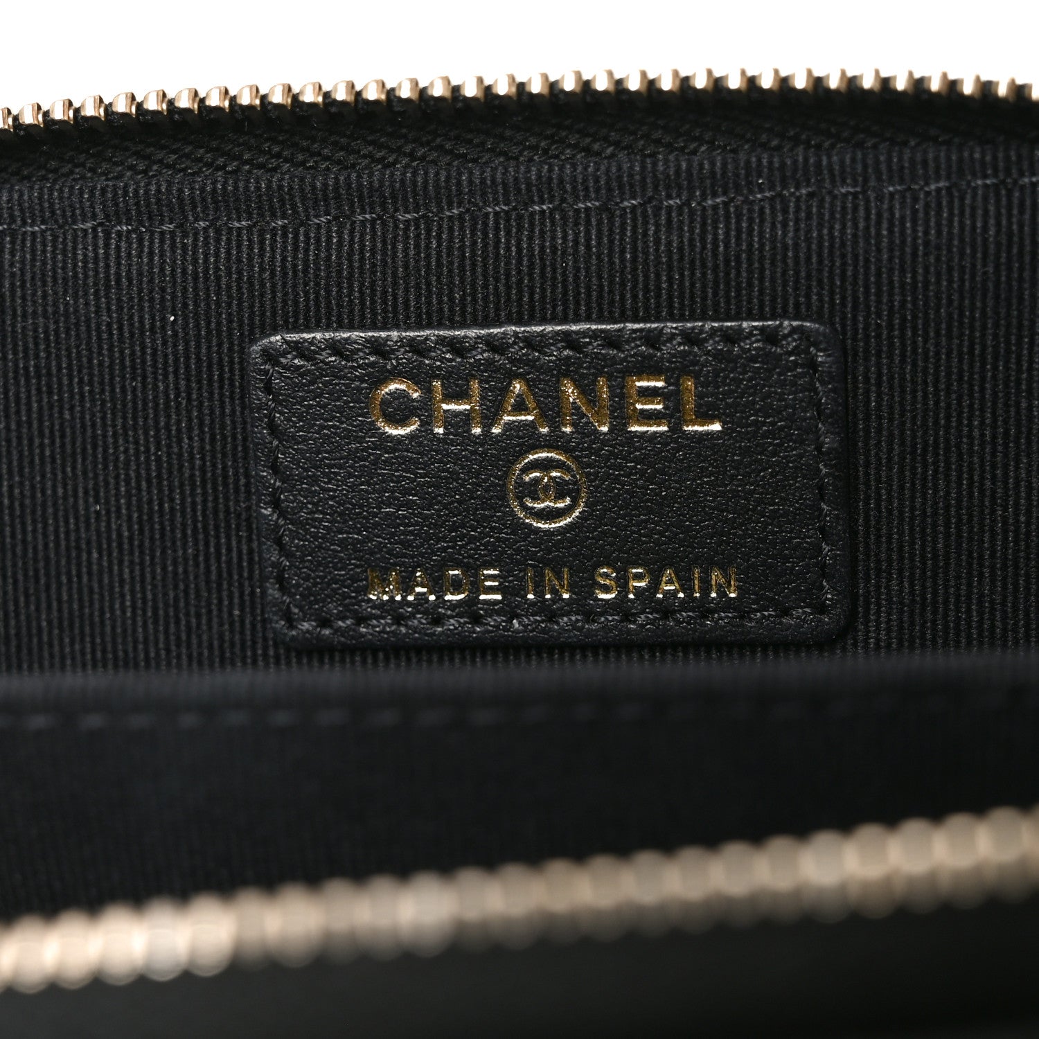Caviar Quilted Studded CC Zip Card Holder Black