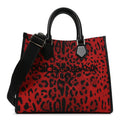 Dauphine Leopard Logo Market Bag Red Black