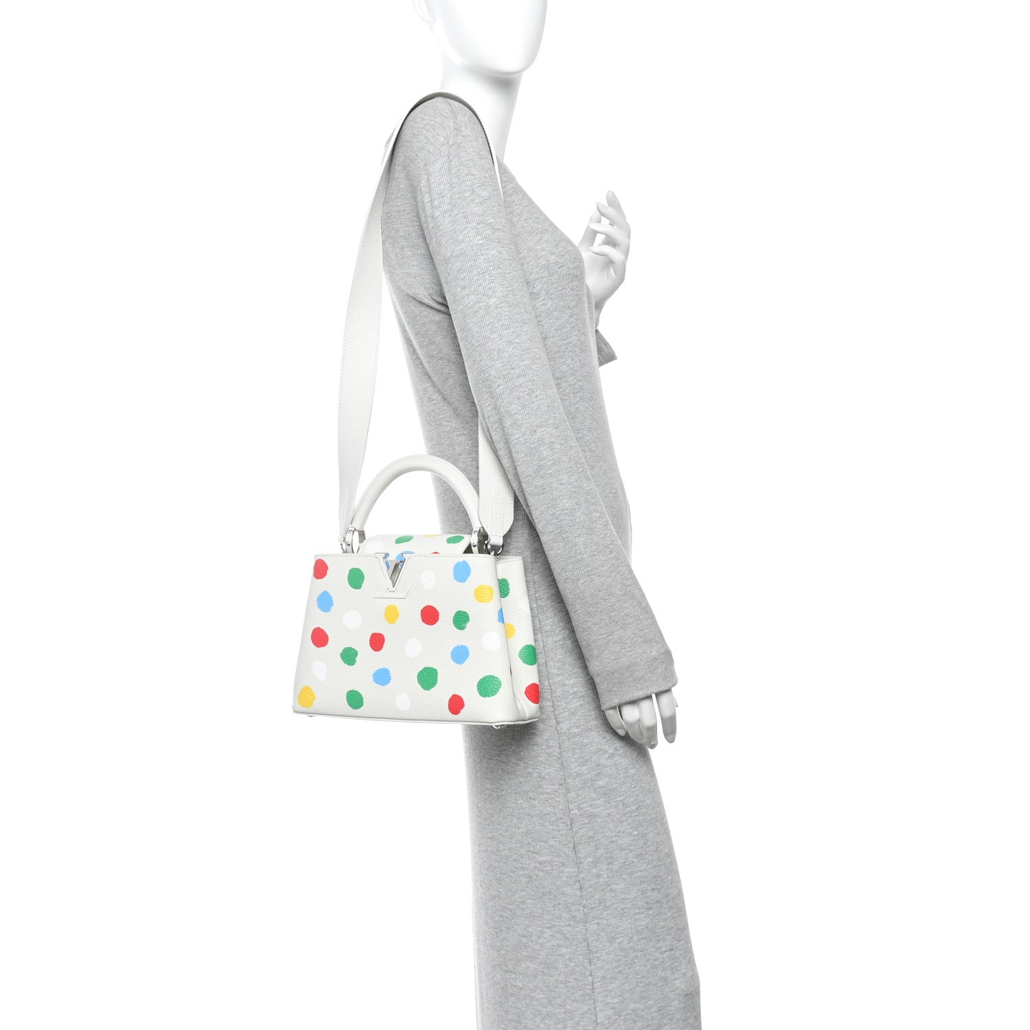 LV X YK Taurillon Capucines BB White