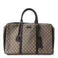 GG Supreme Monogram Medium Double Handle Briefcase Dark Brown