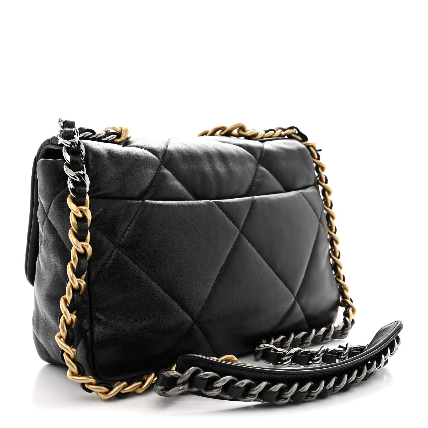 Lambskin Quilted Medium Chanel 19 Flap Black