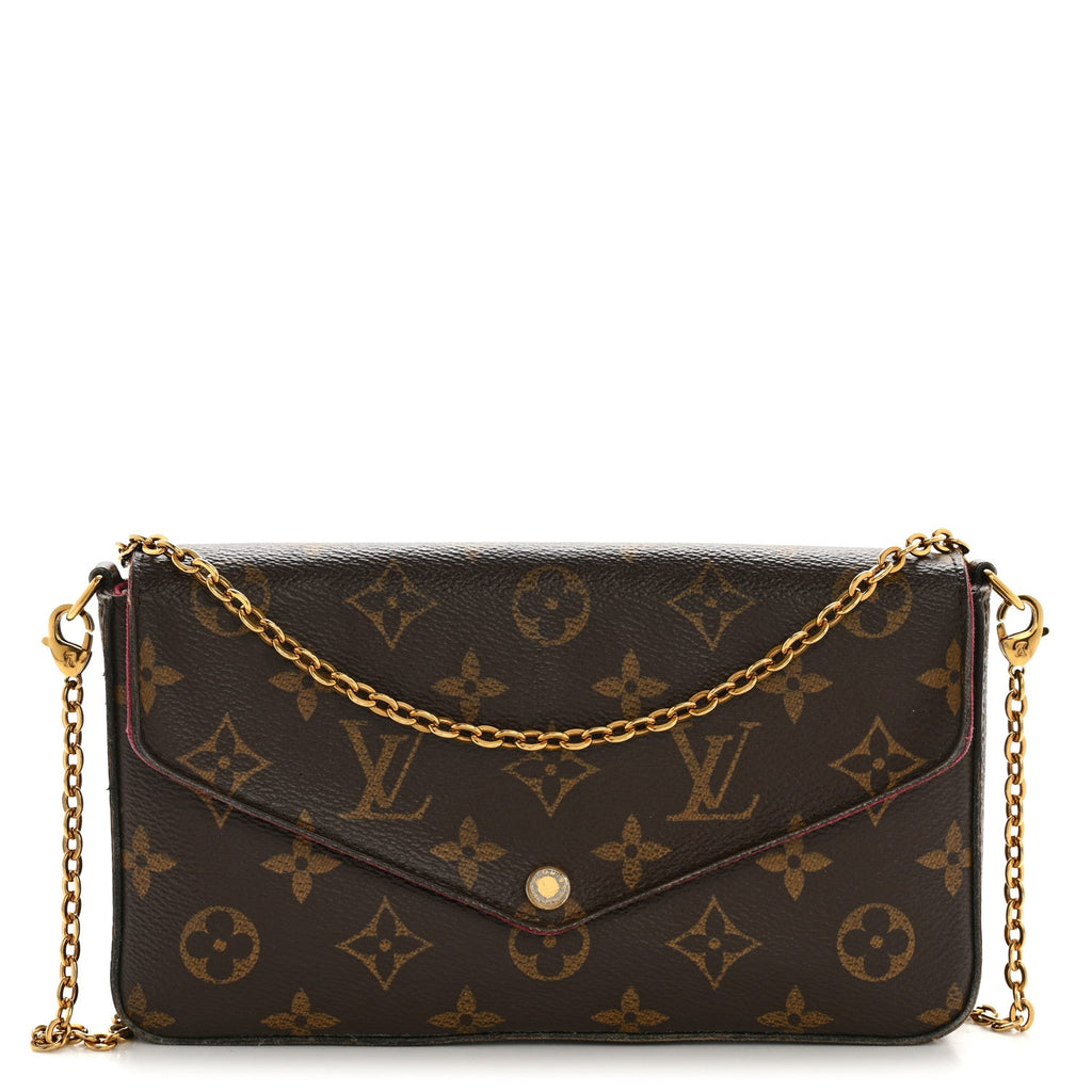 Monogram Pochette Felicie Chain Wallet Fuchsia