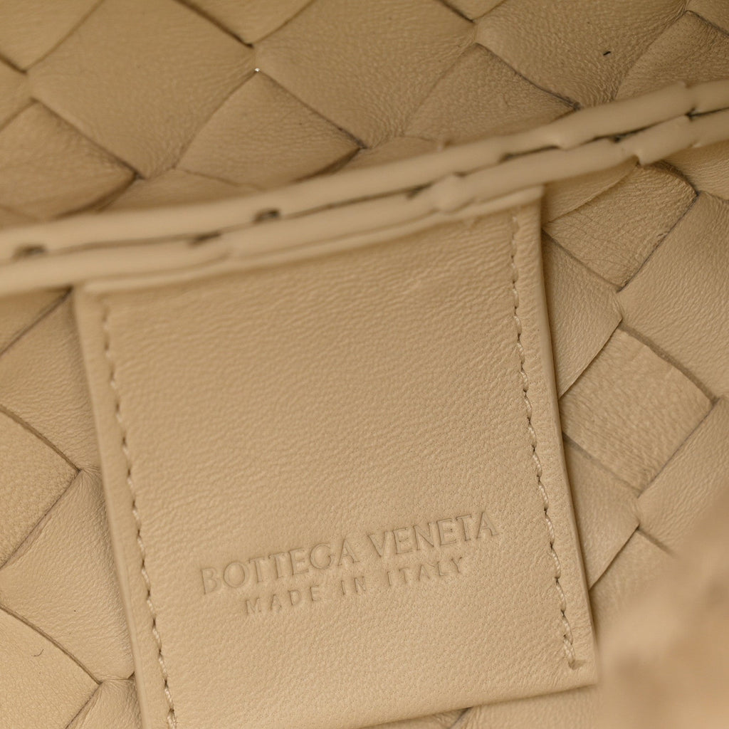 Nappa Intrecciato Small Campana Shoulder Bag Sea Salt