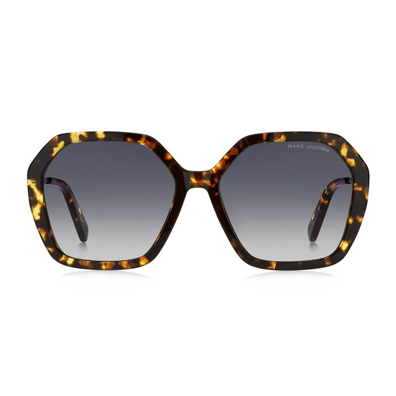 Marc Jacobs Sunglasses Geometric Full Rim, Black/Gold Frame and Dark Grey Gradient Lens MARC689/S08079O
