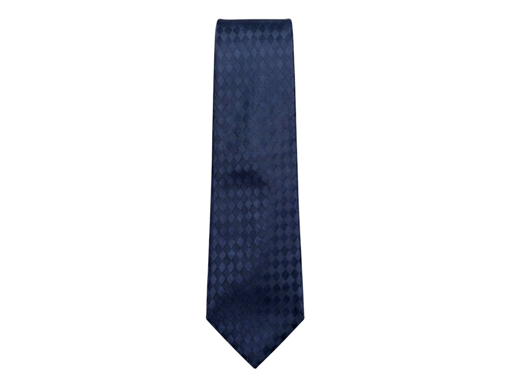 Emporio Armani Night blue Diamondweave pattern 62% Polyester, 38% Silk Mens Tie