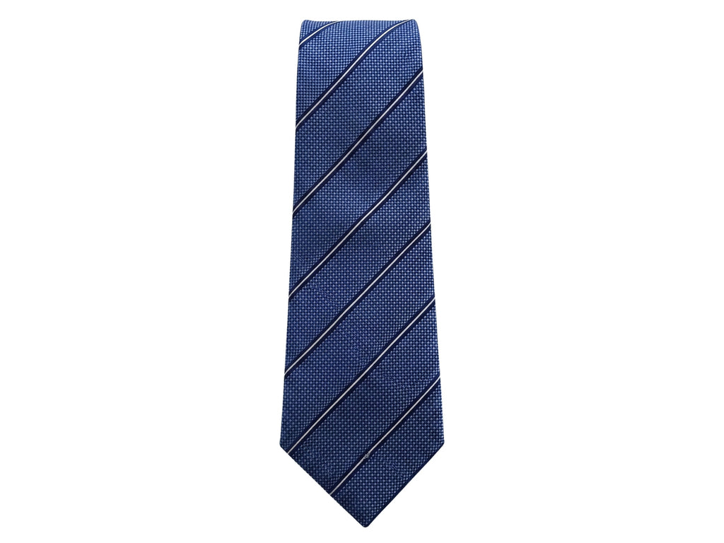 Emporio Armani Blue Striped 100% Silk Mens Tie