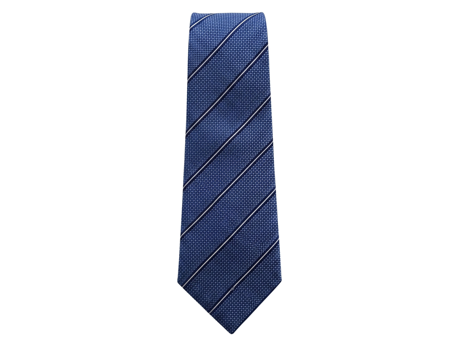 Emporio Armani Blue Striped 100% Silk Mens Tie