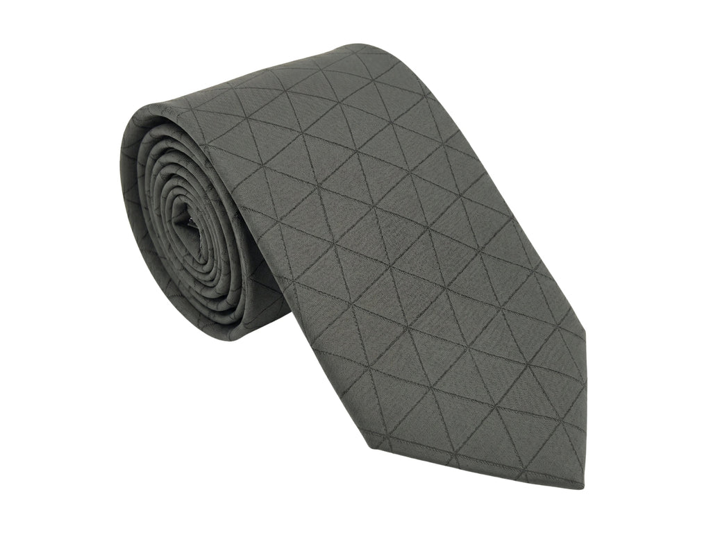 Emporio Armani Black Geometric 100% Silk Mens Tie