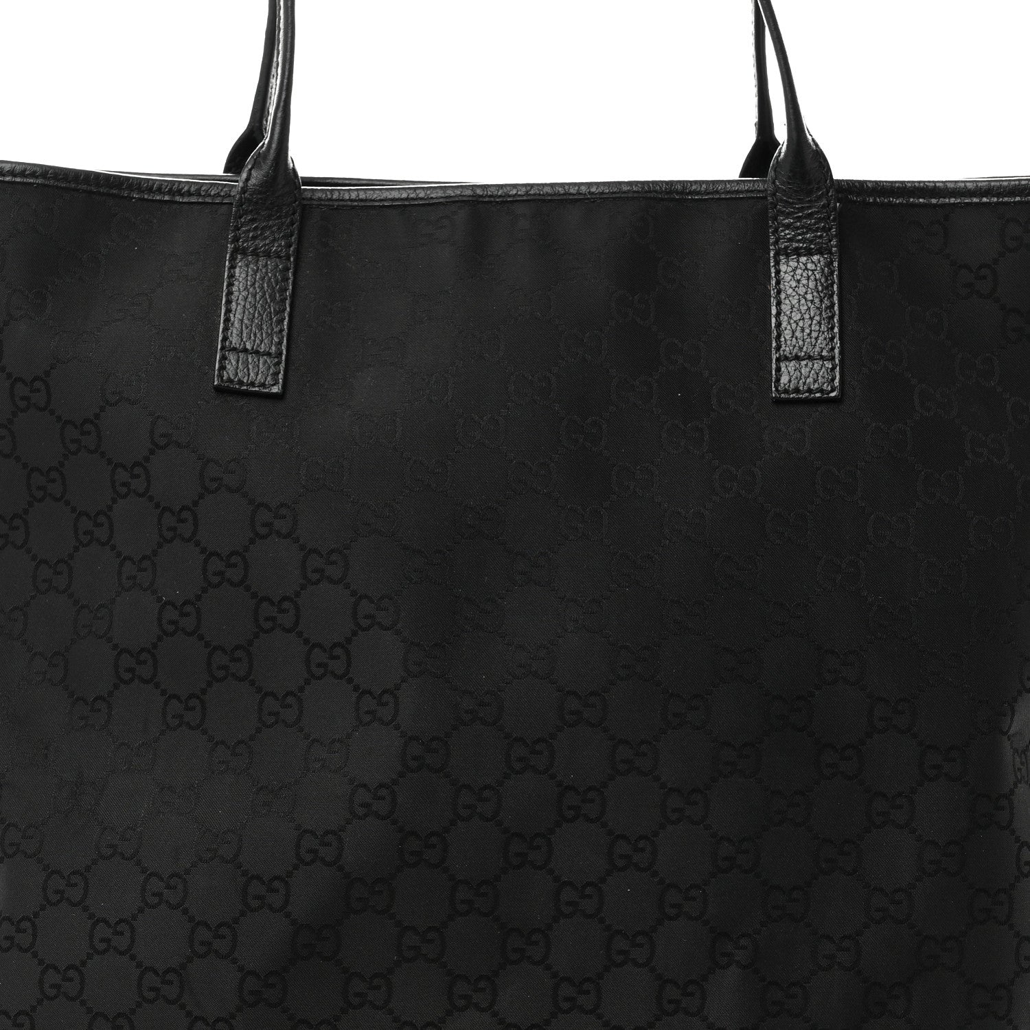 Canvas Monogram Shopping Tote Black