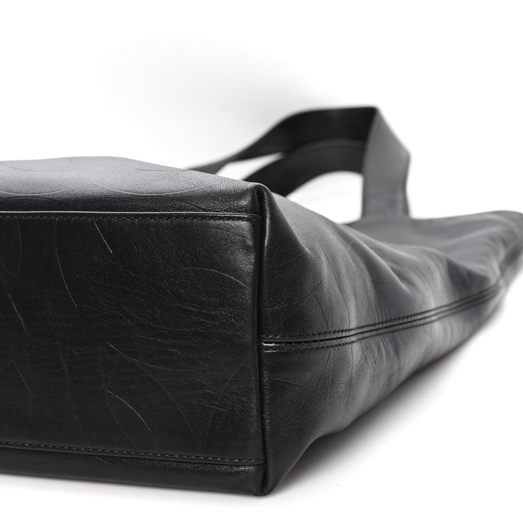 Lambskin CC Embossed Tote Black