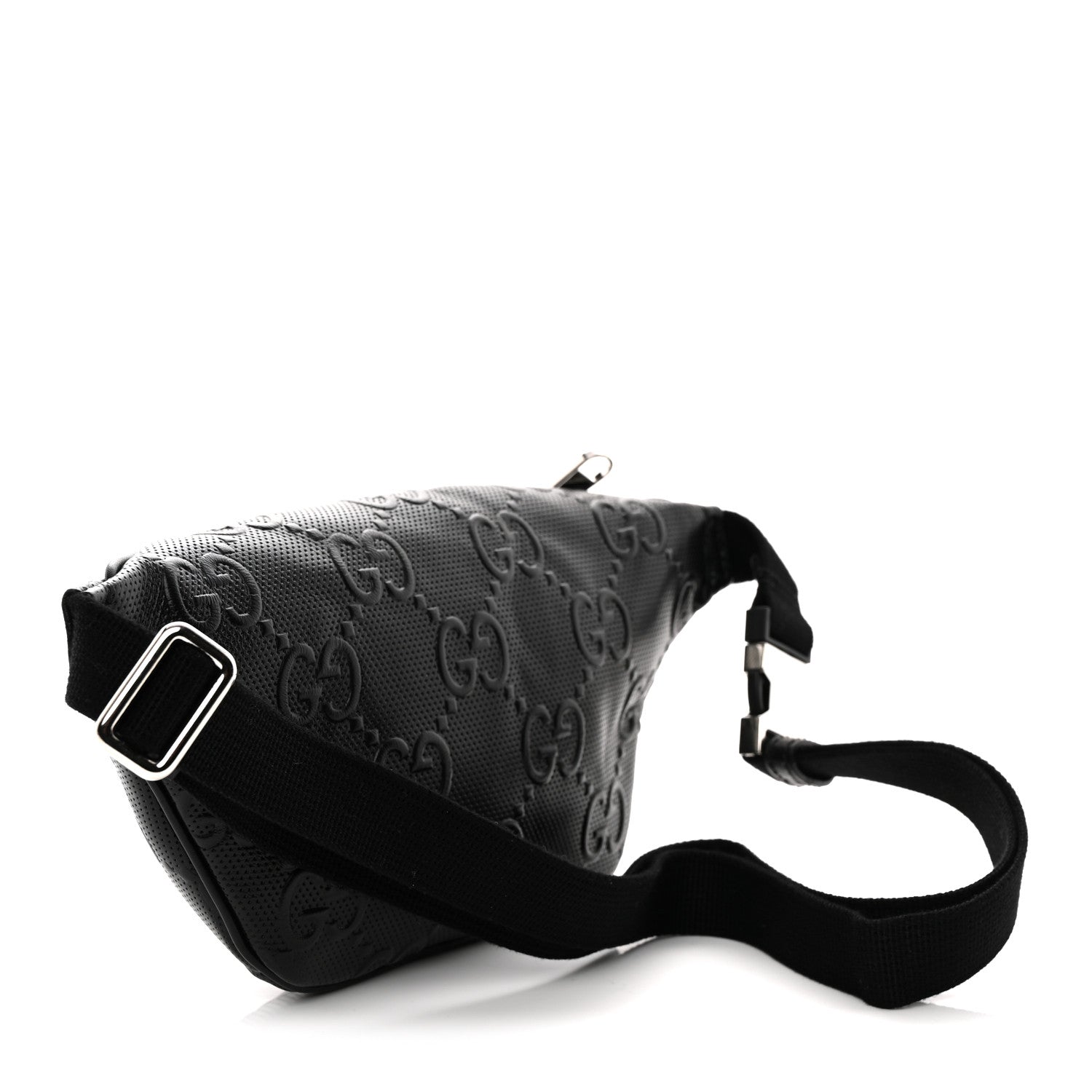 Calfskin GG Tennis Embossed Belt Bag Black