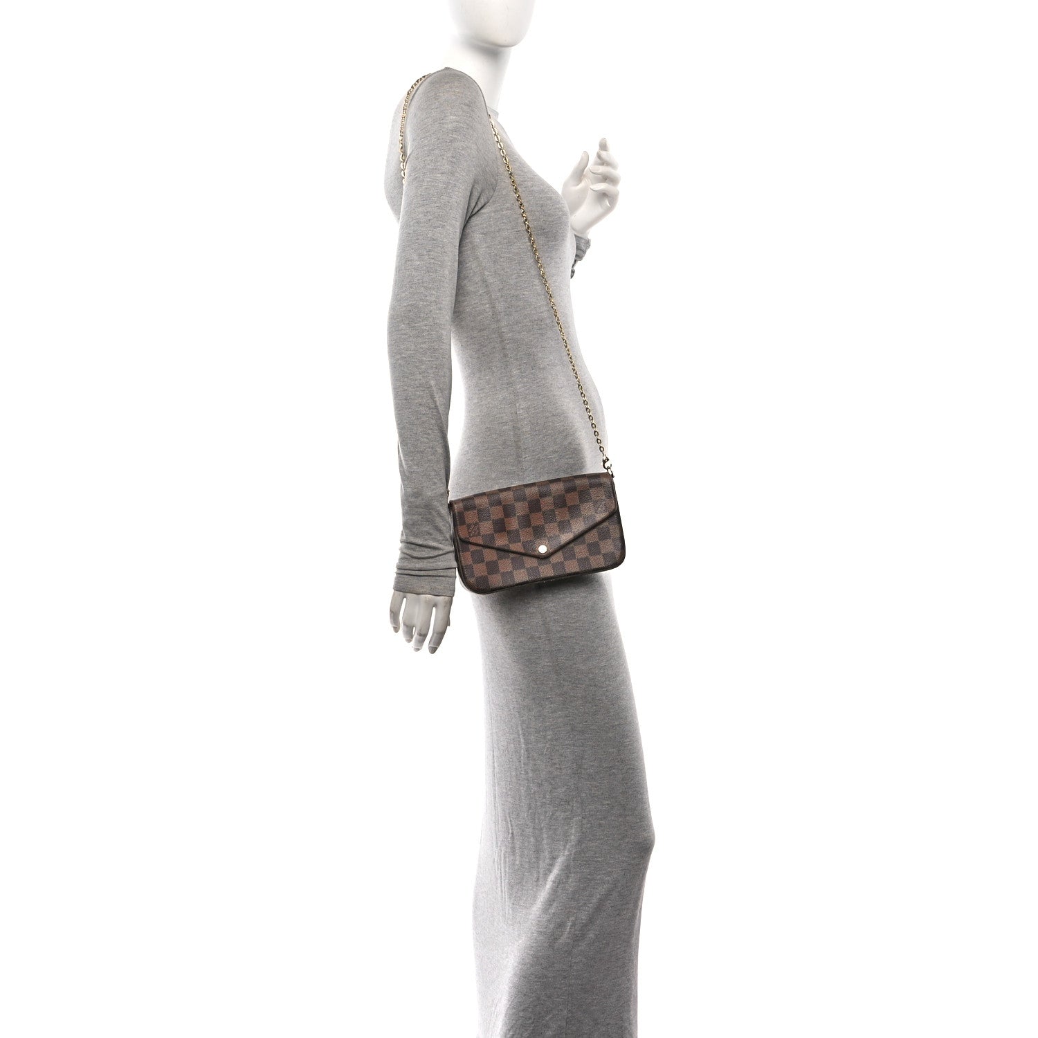 Damier Ebene Pochette Felicie Chain Wallet