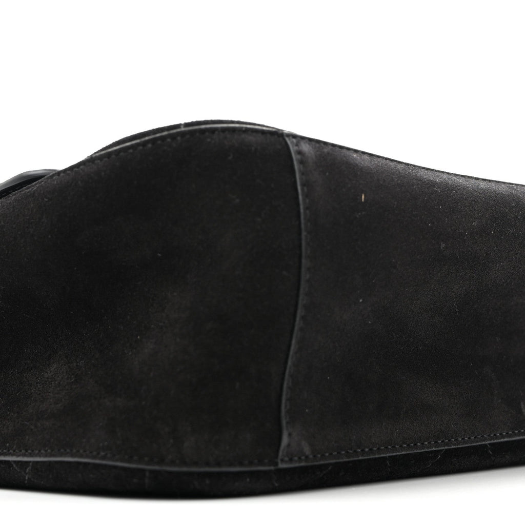 Suede Calfskin Small Souplissimo Maxi Flap Black