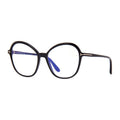 Tom Ford Eyeglasses Cat Eye Full Rim, Shiny Black Frame and Clear Blue Light Block Lens FT5577-B001