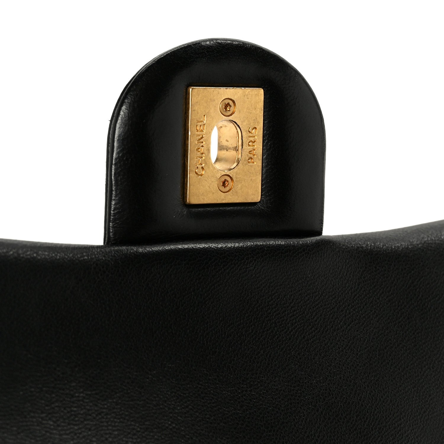 Lambskin Enamel Quilted Pending CC Square Flap Black