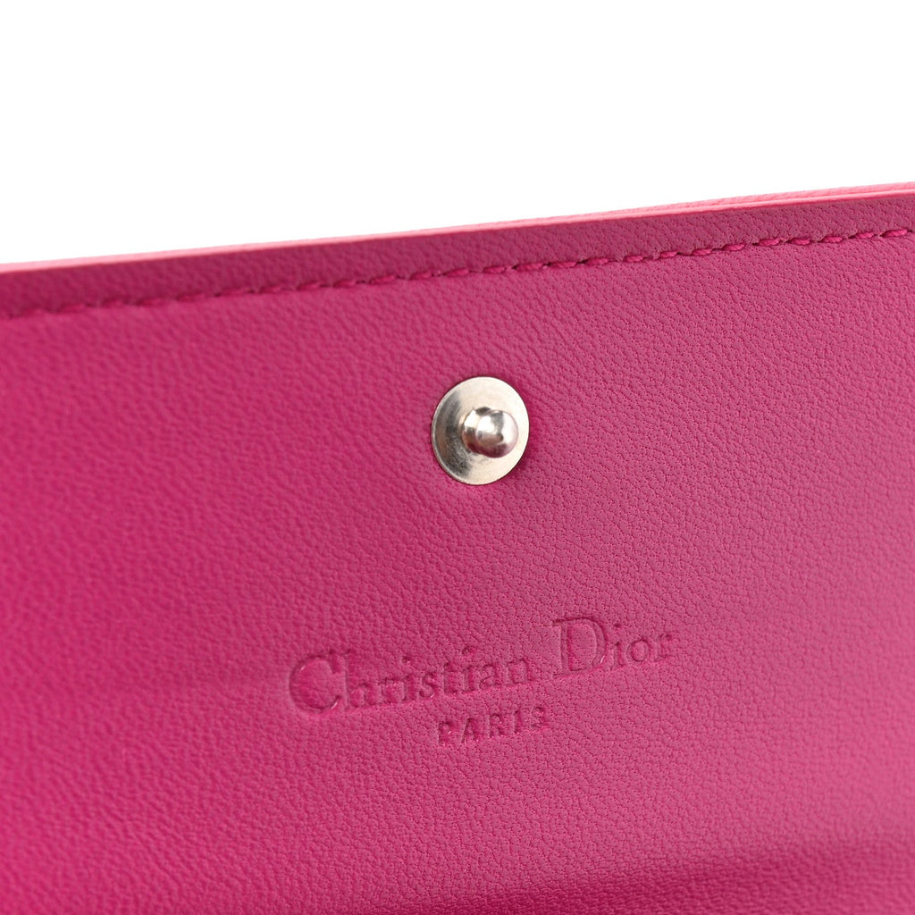 Lambskin Cannage Bi-Color Lady Dior Rendezvous Wallet On Chain Toxic Purple Pink