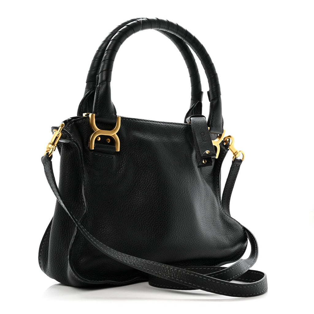 Calfskin Medium Marcie Satchel Black