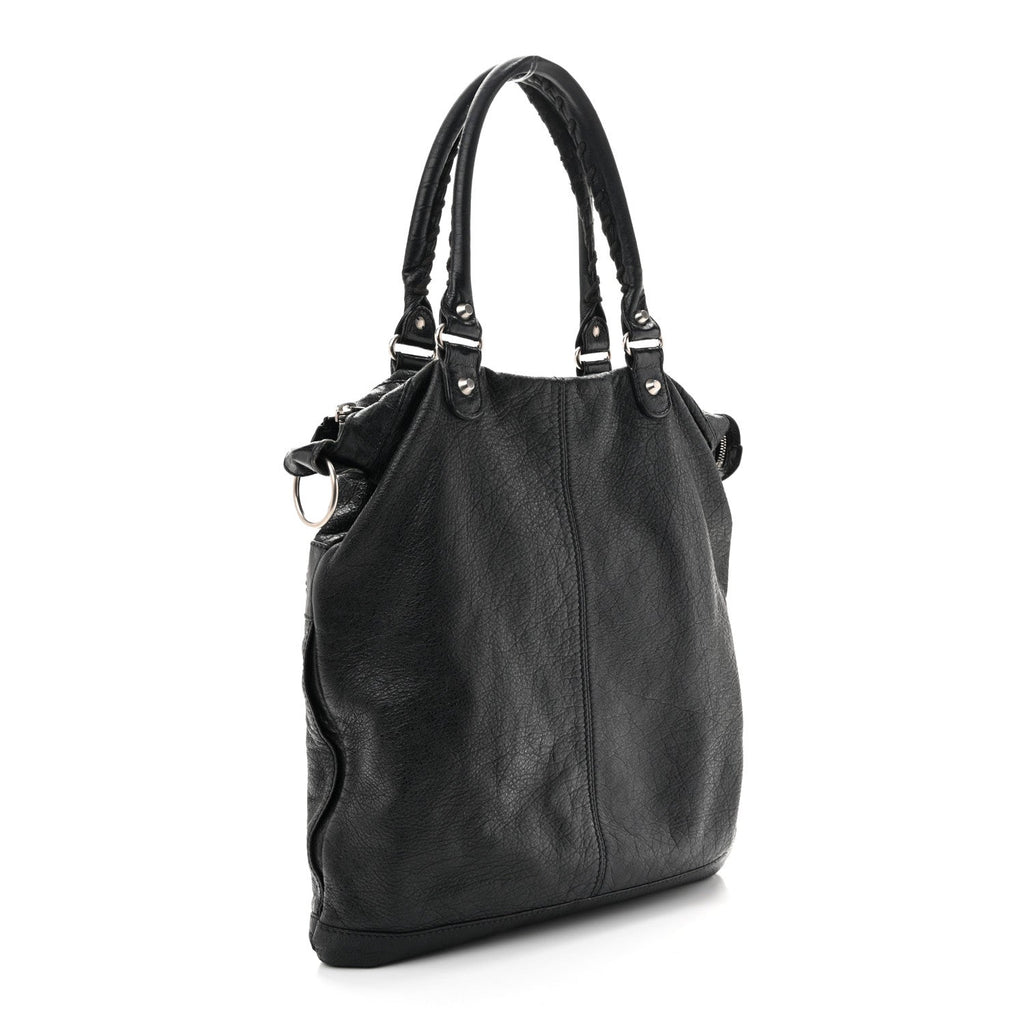 Agneau Classic Hardware Square Tote Black