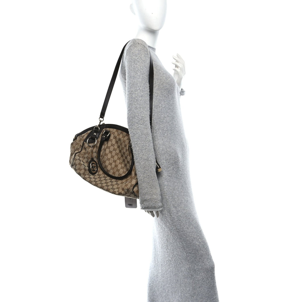 Monogram Medium Sukey Boston Bag Brown