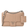 Soft Calfskin Impunture Diagramme Large Chain Flap Shoulder Bag Cipria