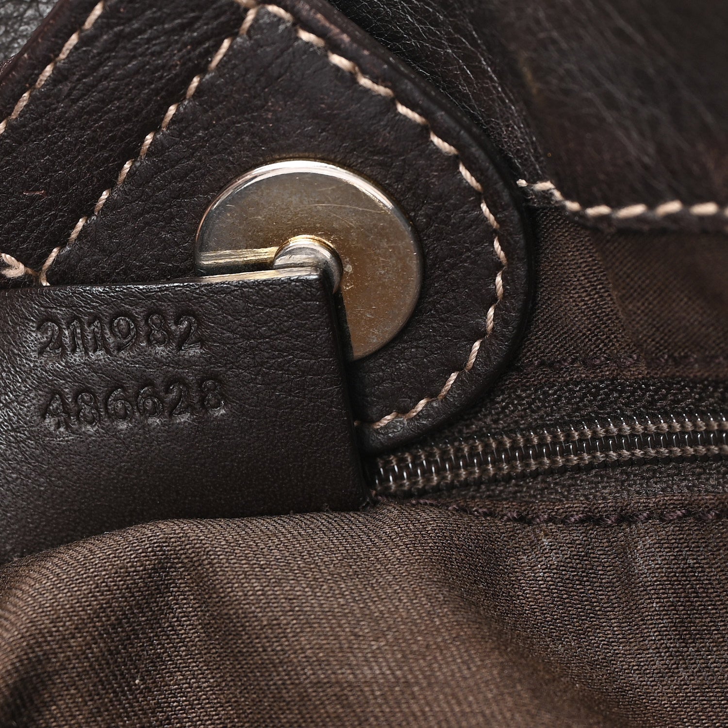 Monogram Medium D Gold Tote Bag Brown