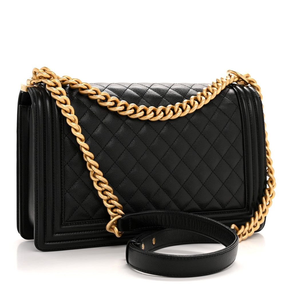 Caviar Quilted New Medium Boy Flap Black