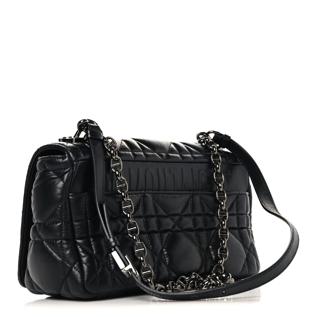 Calfskin Macrocannage Large Caro Bag Black