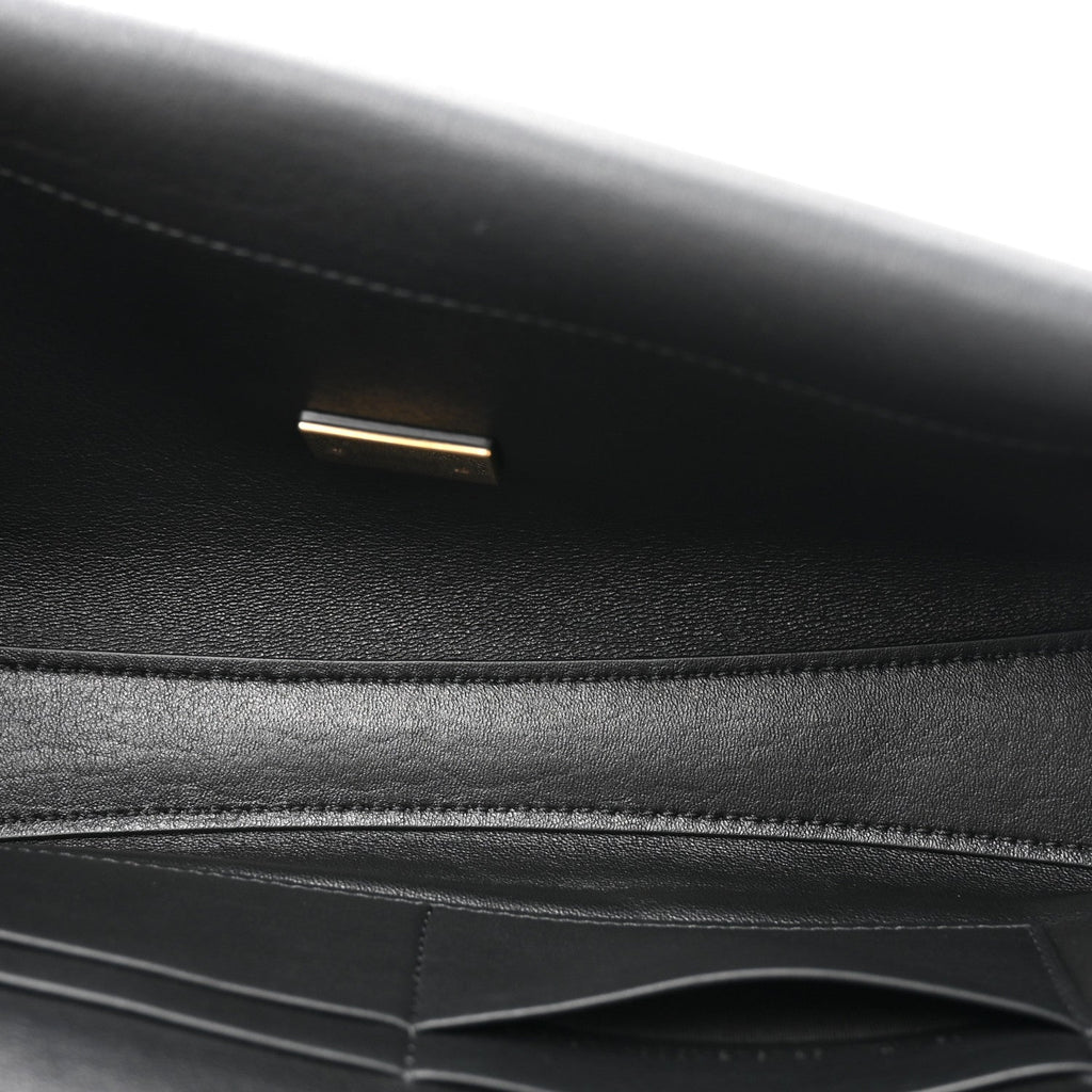 Smooth Calfskin Small Bel Air Clutch On Strap Black