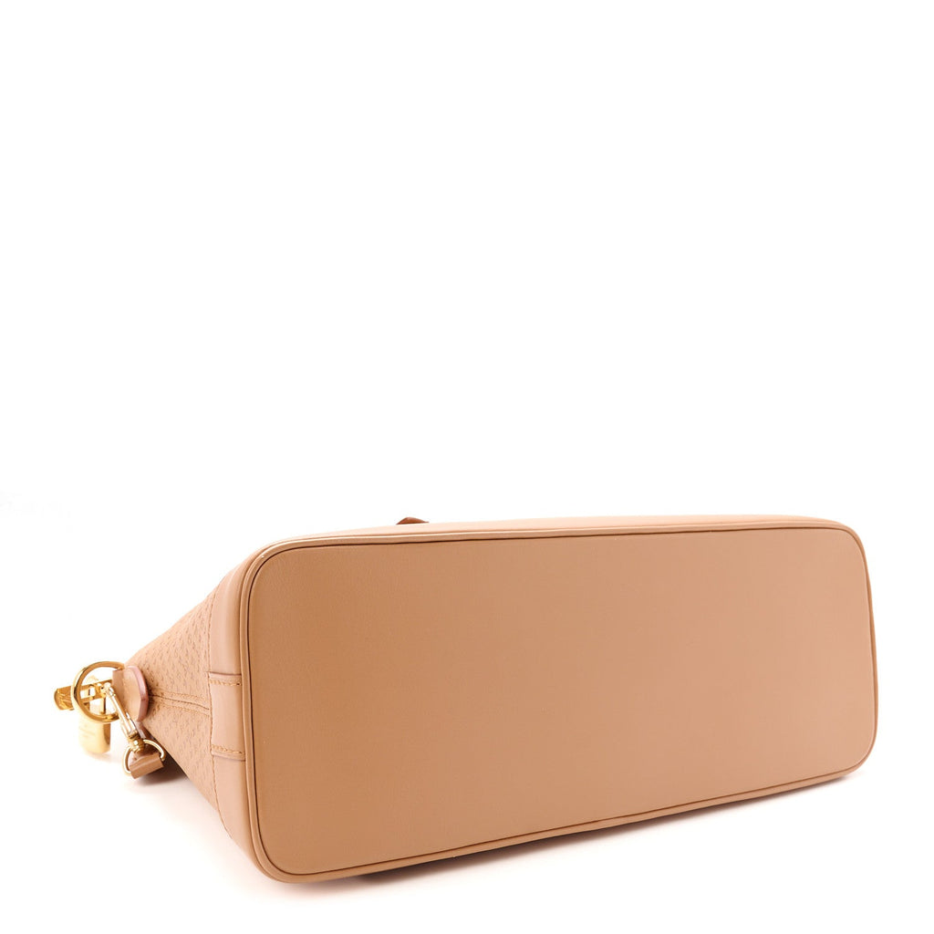 Calfskin Minigram Alma MM Soft Hazelnut