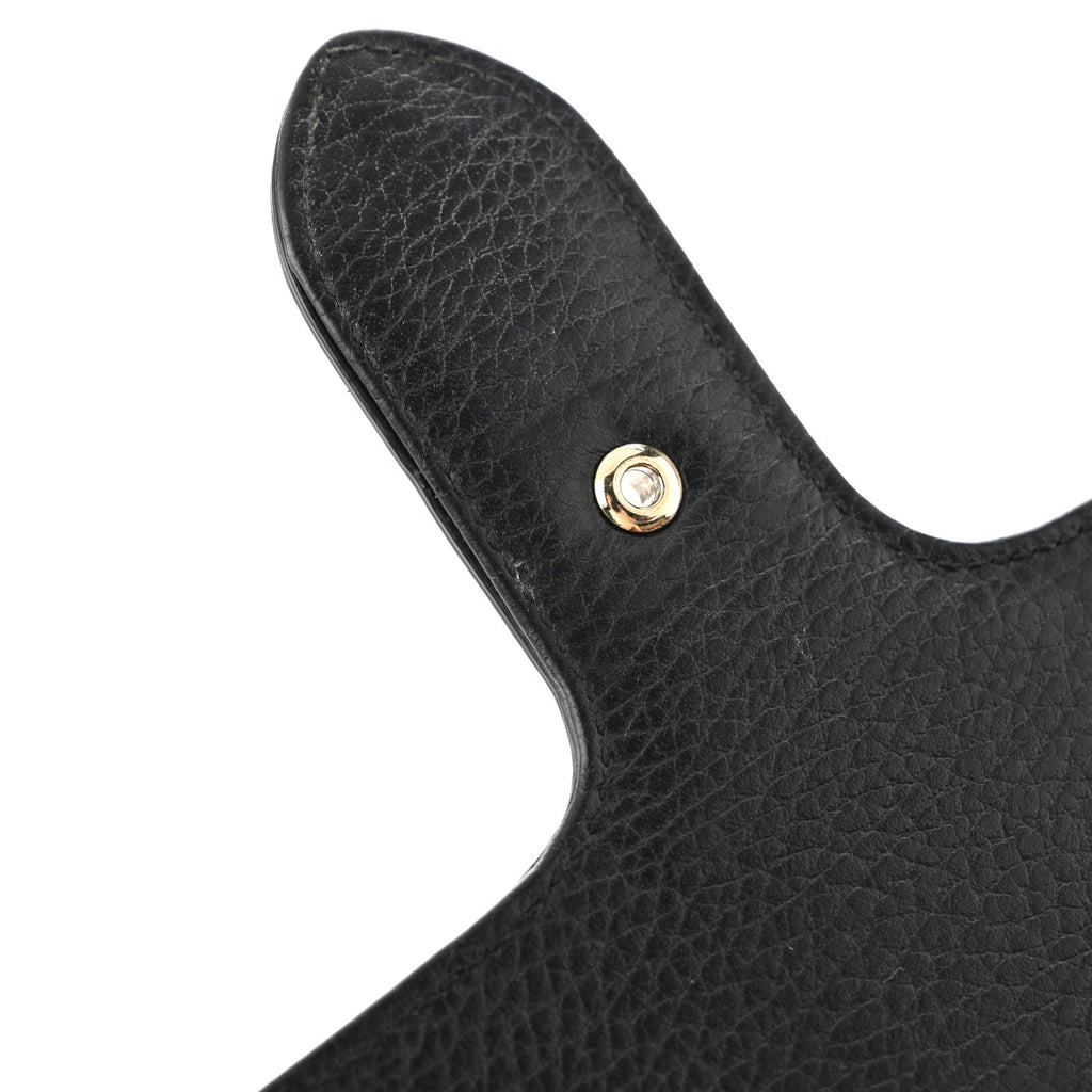 Dollar Calfskin Small Interlocking G Shoulder Bag Black
