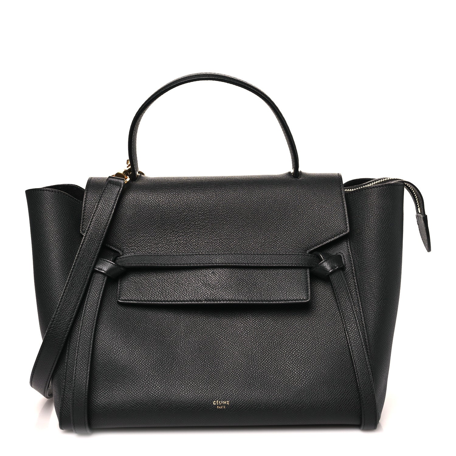 Grained Calfskin Mini Belt Bag Black