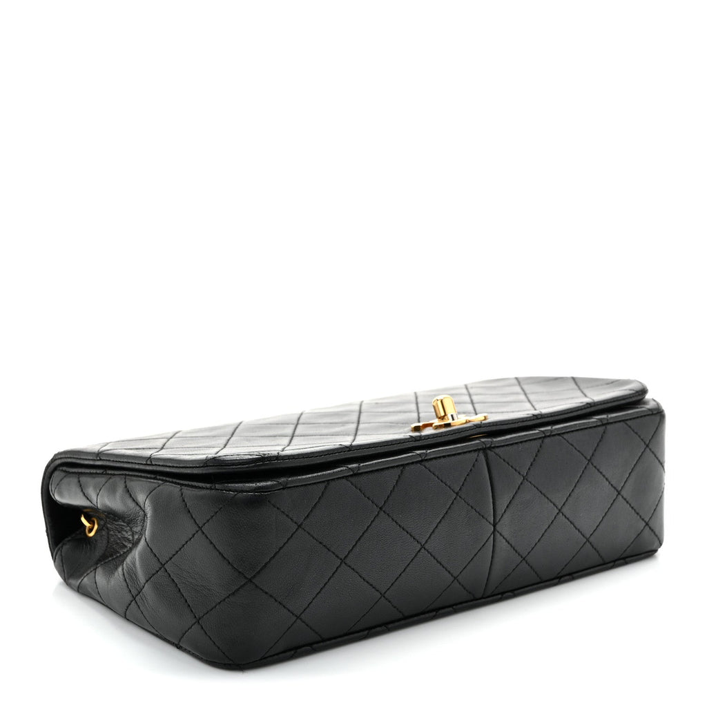 Lambskin Quilted Small Single Flap Black