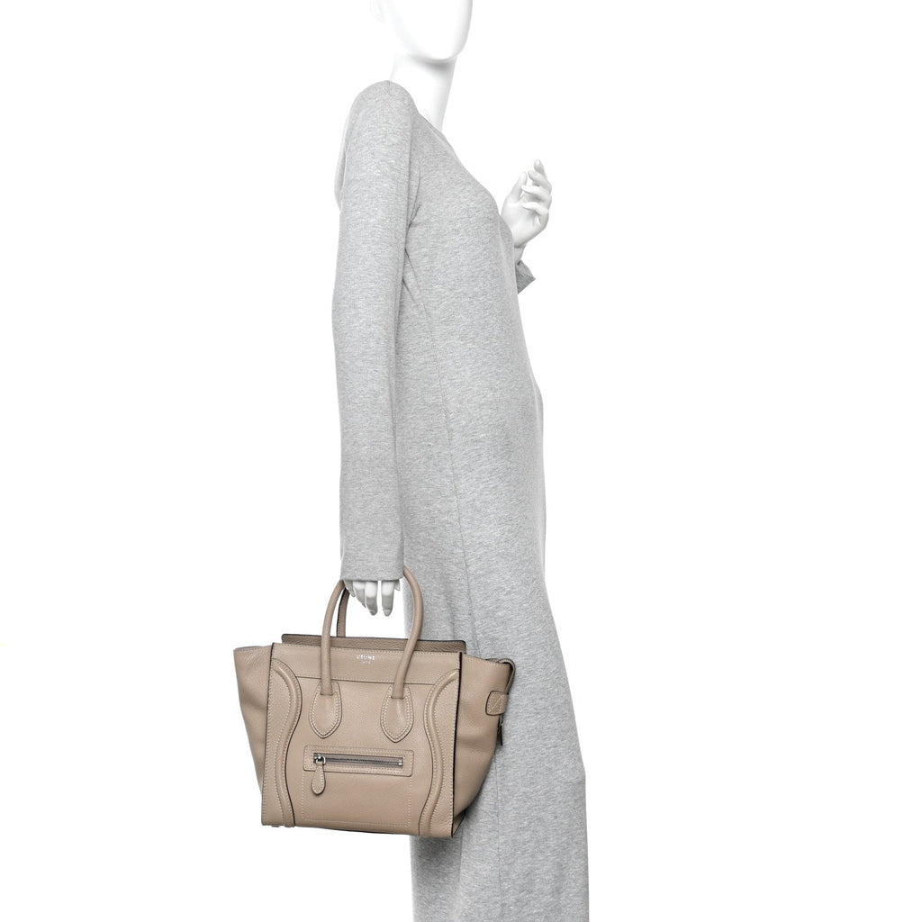 Drummed Calfskin Micro Luggage Dune