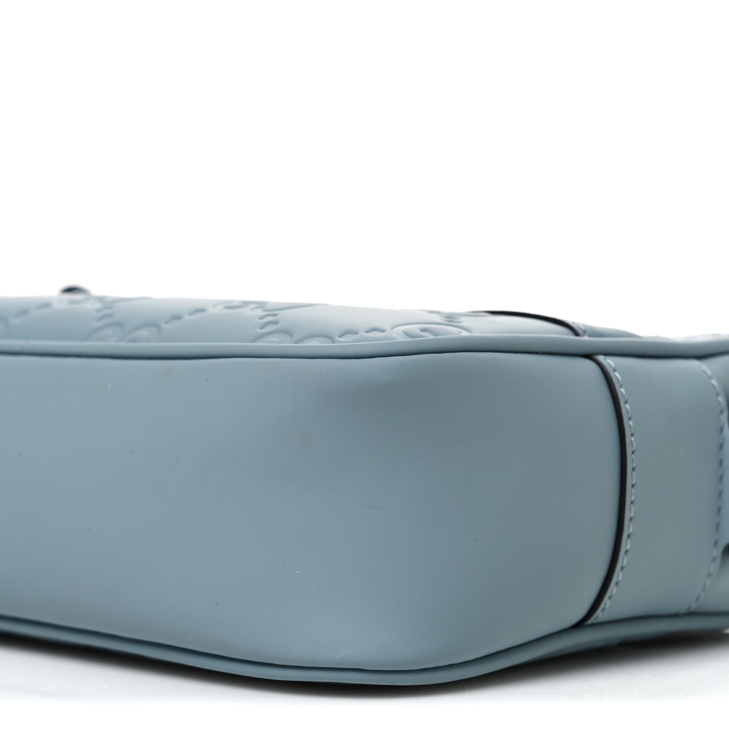 Rubber Effect Calfskin GG Mini Crossbody Bag Light Blue