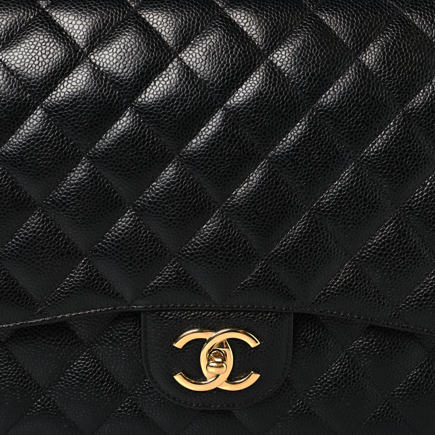 Caviar Quilted Maxi Double Flap Black