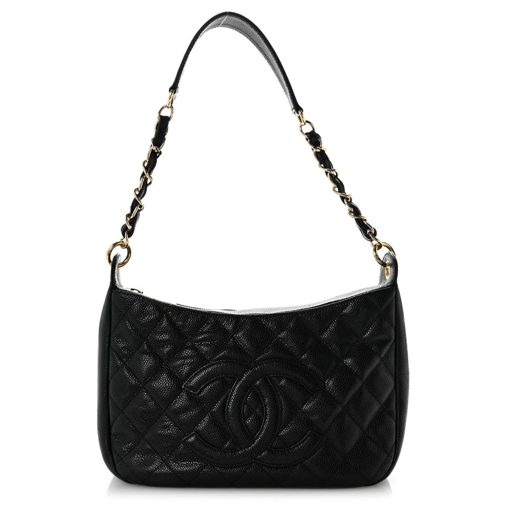 Caviar Quilted Timeless CC Shoulder Bag Black