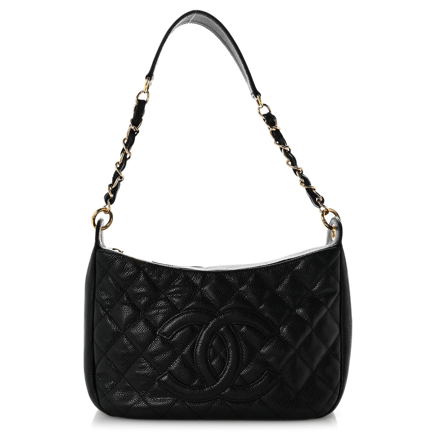 Caviar Quilted Timeless CC Shoulder Bag Black