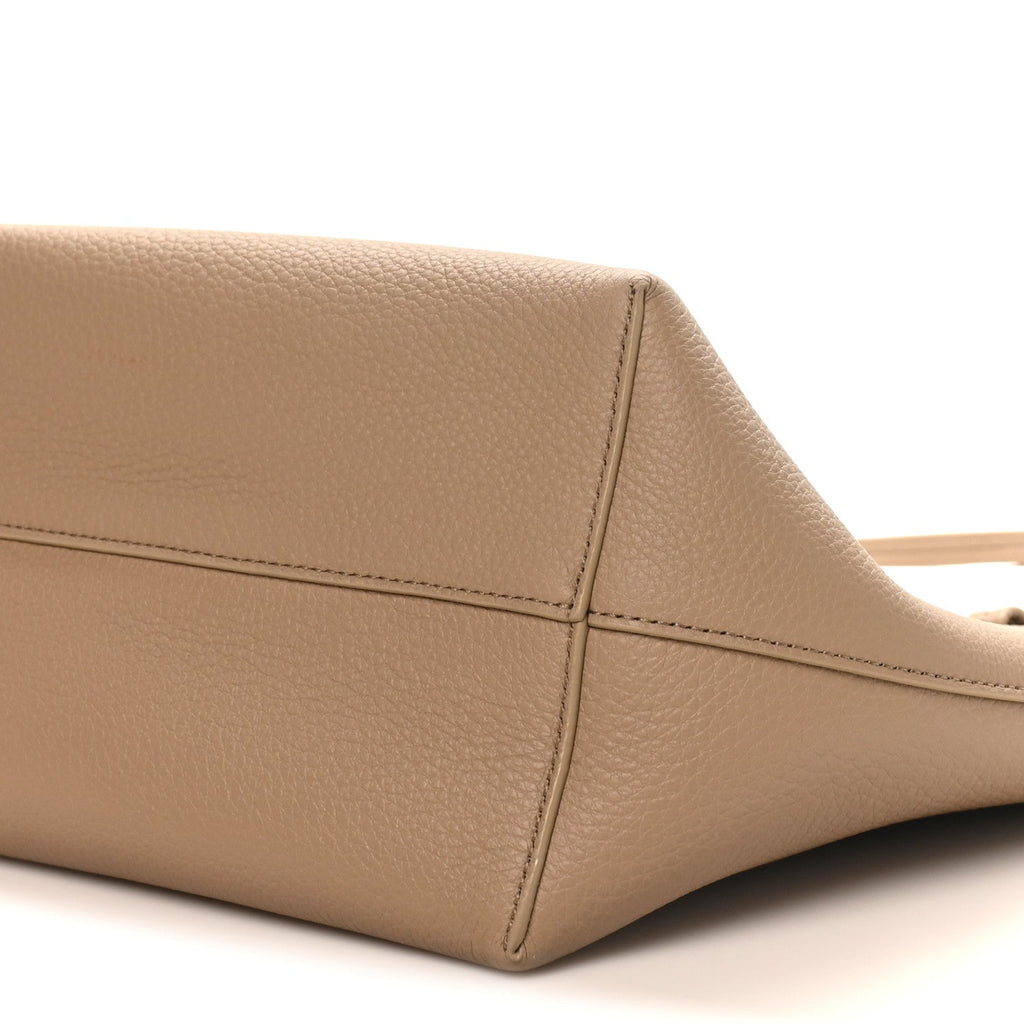 Matte Grained Calfskin Small Park Tote Taupe