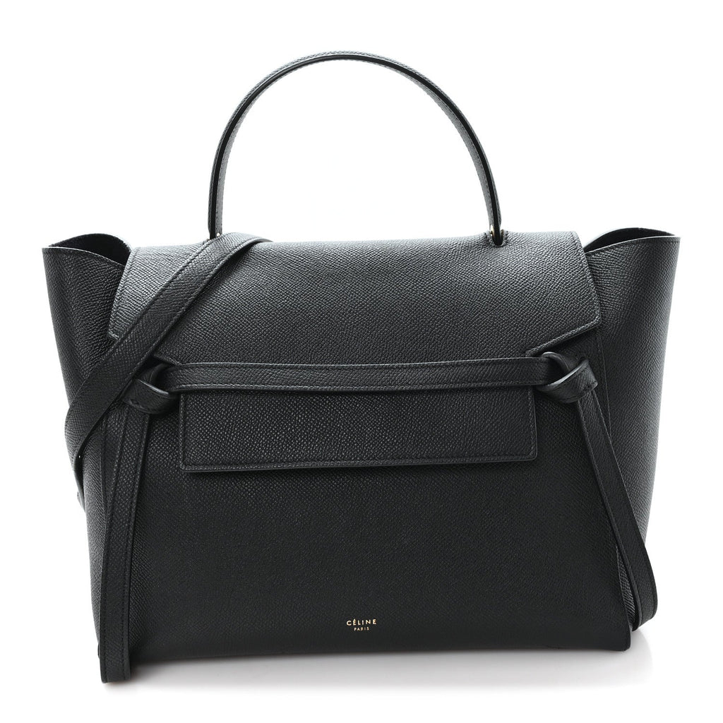 Grained Calfskin Mini Belt Bag Black